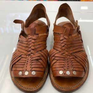 Men’s handmade brown leather hurraches sandals 12